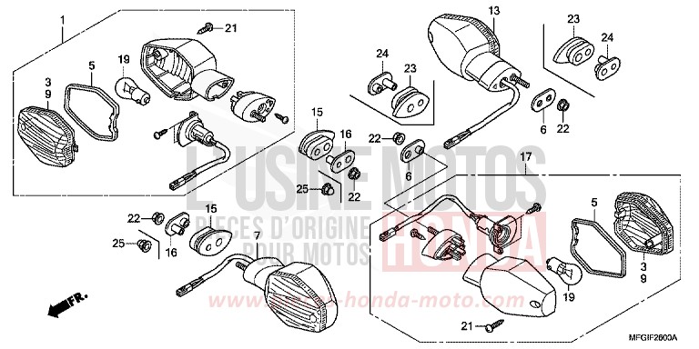 BLINKER von Hornet ABS PEARL SPRINT YELLOW (Y211) von 2011